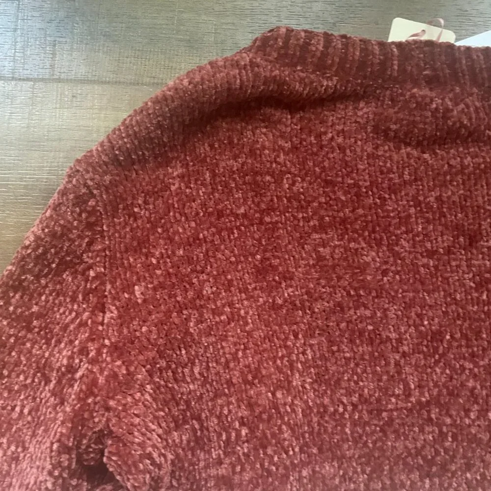 Entro Color Block Chenille Cardigan Sweater Size Small NWT Soft Cozy Fall Layeri